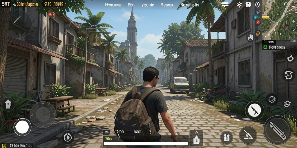 Tampilan gameplay simulasi kehidupan yang penuh warna di 5RT.