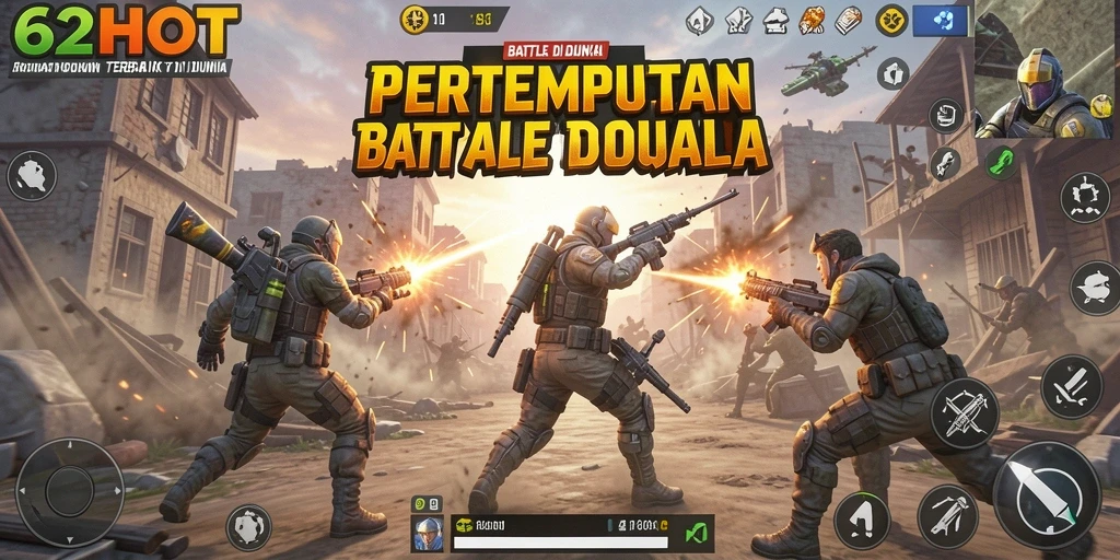 Tampilan gameplay Battle Royale di 62HOT yang mendebarkan.