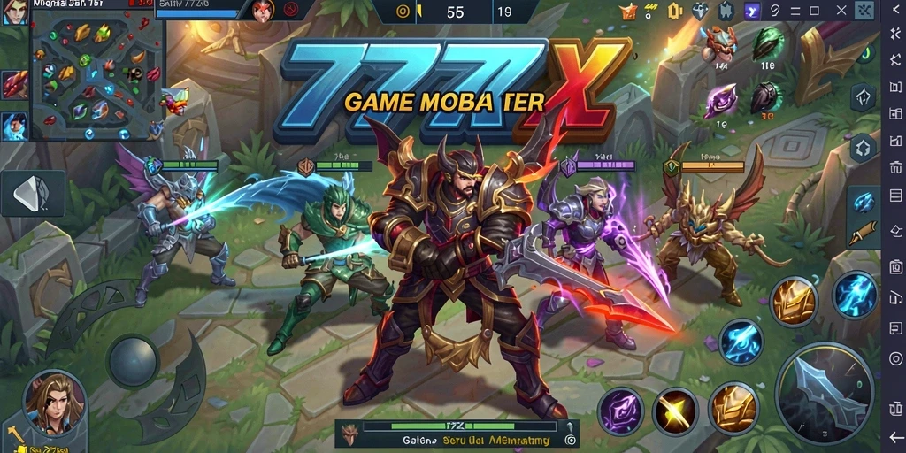 Screenshot gameplay 777ZX menampilkan aksi seru dalam pertarungan MOBA.