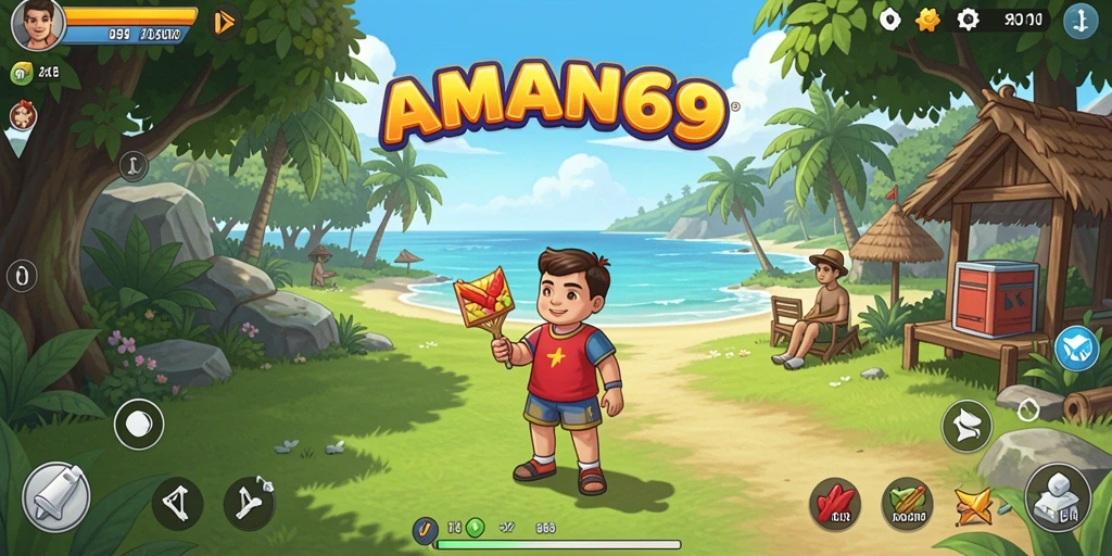 Screenshot utama AMAN69 menampilkan gameplay santai yang mengasyikkan.