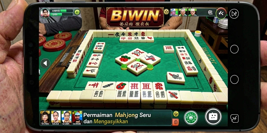 Tampilan gameplay BIWIN yang menarik dalam permainan Mahjong.