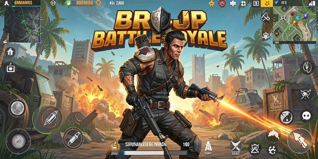 Gambaran aksi seru di arena <strong>BROJP</strong> selama pertempuran Battle Royale.