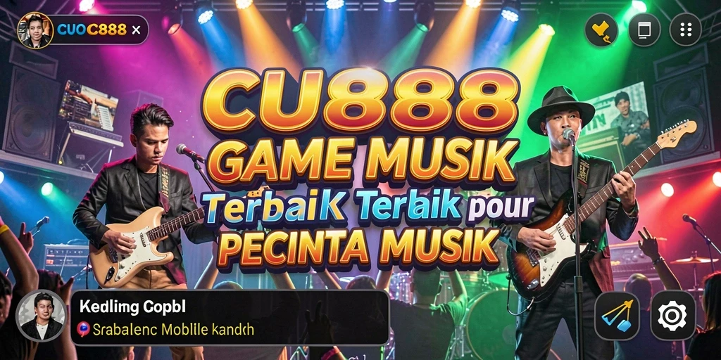 Tampilan gameplay CU888 dengan berbagai pilihan lagu musik.