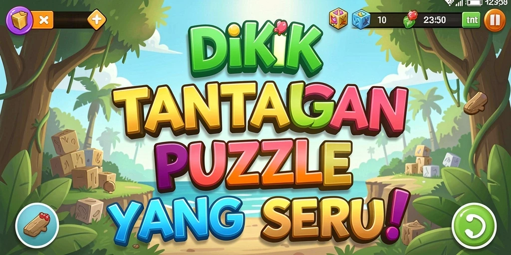 Gameplay DKK menunjukkan keseruan menyusun puzzle dengan tampilan yang menarik.