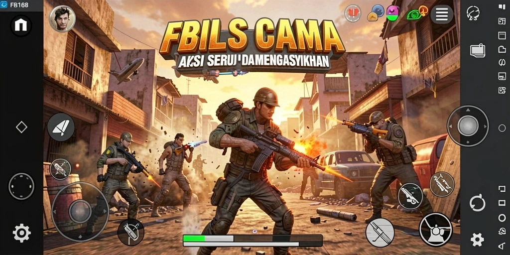 Tampilan gameplay FB168 dengan aksi pertempuran seru.