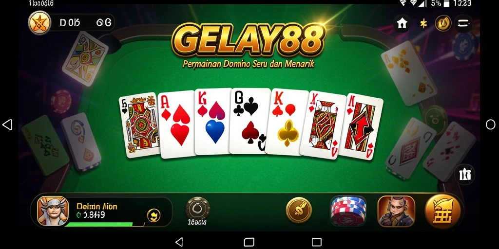 Screenshot utama GELAY88 menampilkan gameplay Domino yang seru.