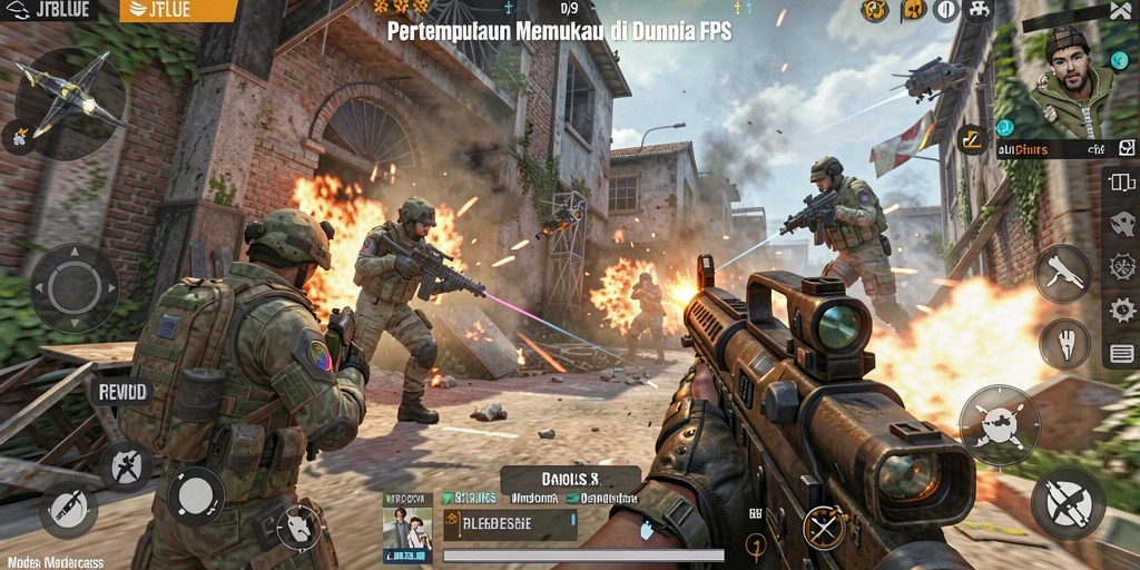 Tangkapan layar gameplay mendebarkan dari JTBLUE, menunjukkan aksi pertempuran FPS.