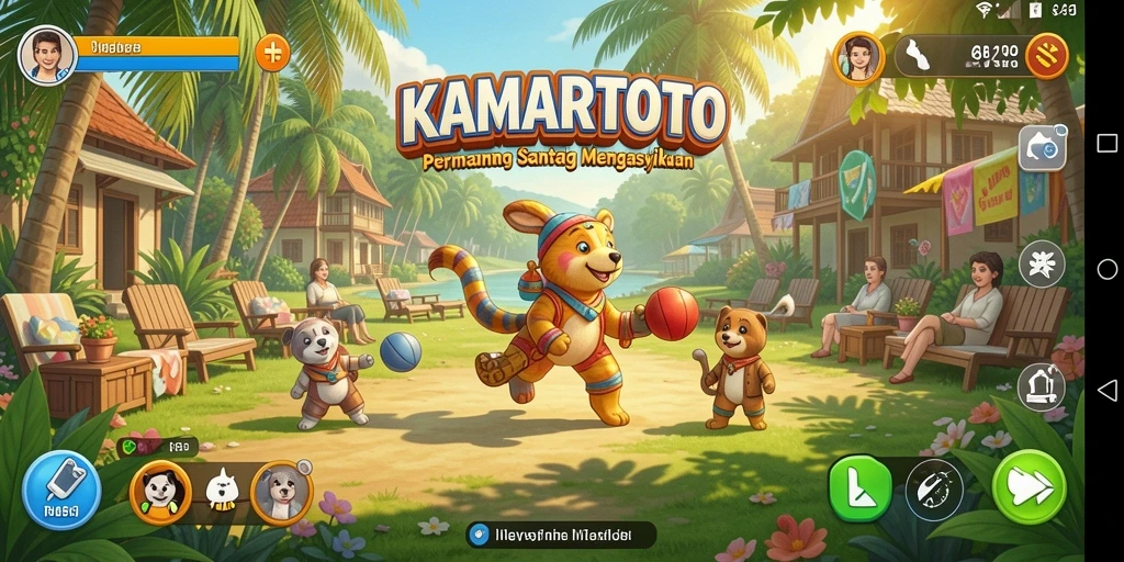 Screenshot gameplay KAMARTOTO yang menampilkan momen seru dan penuh warna.