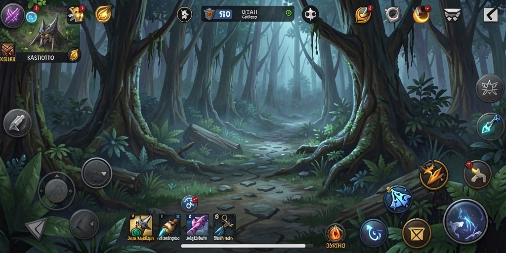 Screenshot gameplay KASTOTO menampilkan suasana Horror yang mencekam.