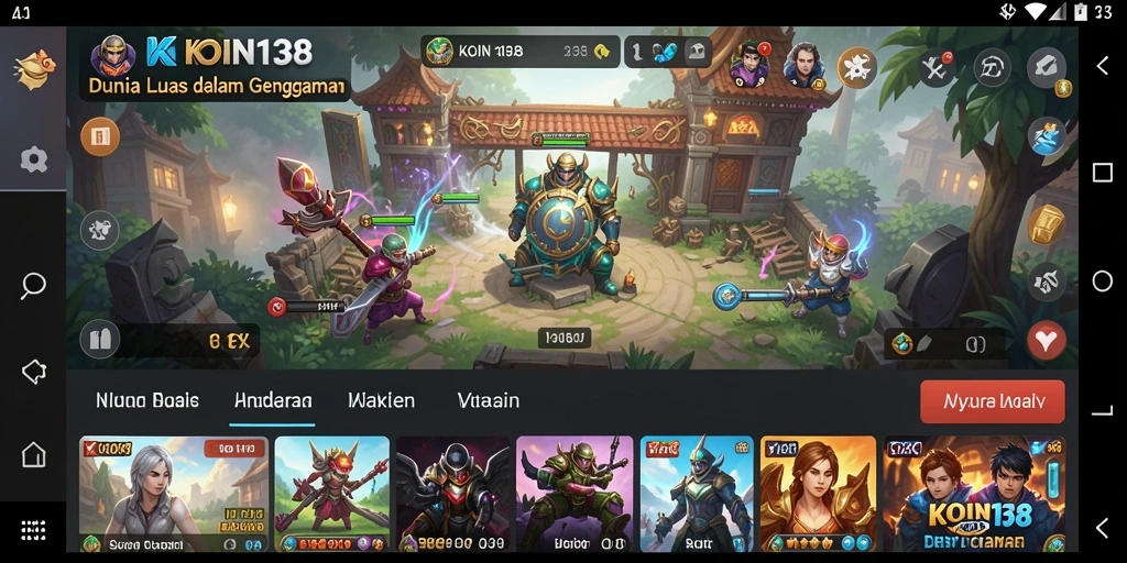 Tangkapan layar menampilkan aksi seru dalam dunia Open World KOIN138.