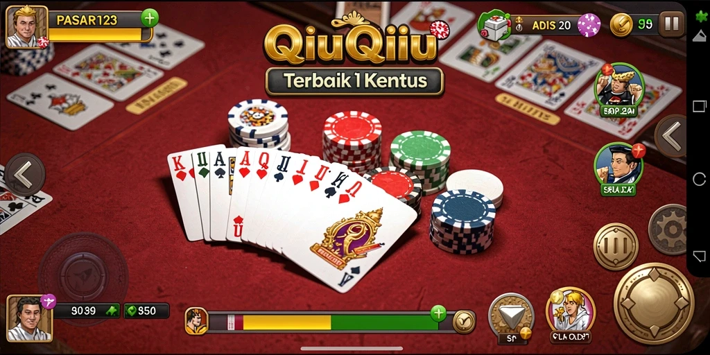 Screenshot gameplay PASAR123 yang menampilkan aksi seru QiuQiu.