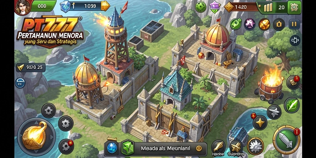 Tampilan menakjubkan dari gameplay Tower Defense yang seru.