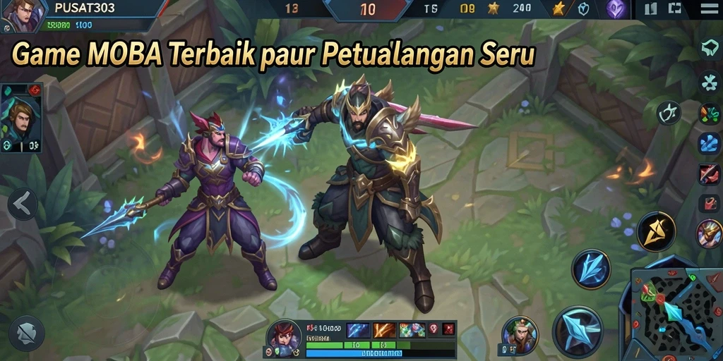 Tangkapan layar gameplay PUSAT303 dengan aksi pertempuran seru.