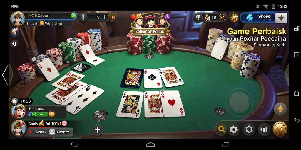 Tampilan permainan poker yang menarik dan menegangkan di RP8.