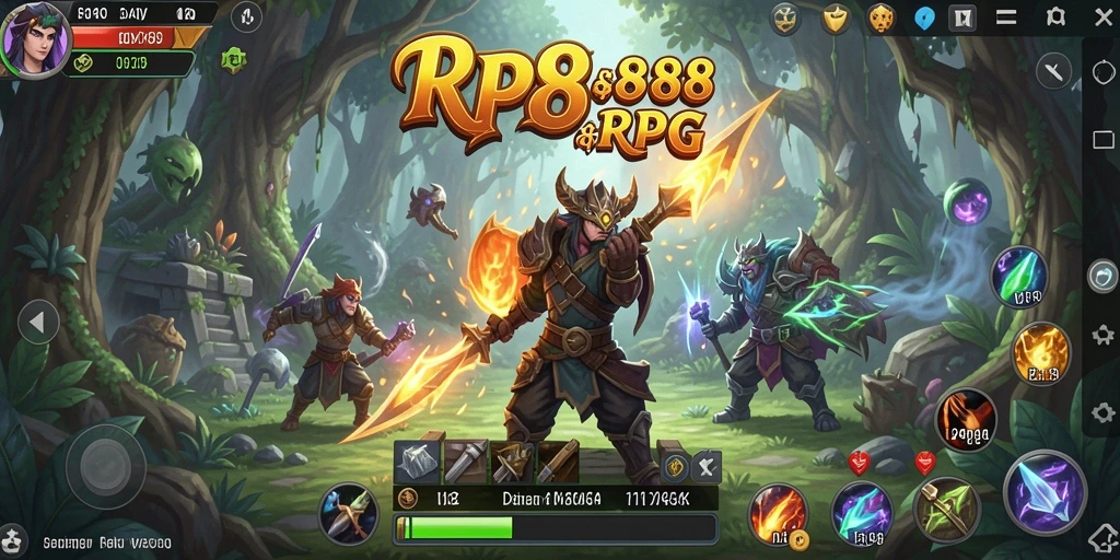 Screenshot gameplay RP888 menampilkan aksi petualangan RPG yang seru.