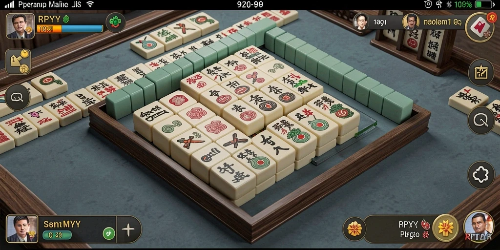 Screenshot gameplay RPYYY yang menunjukkan suasana permainan Mahjong.