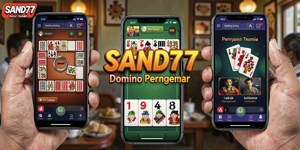 Screenshot SAND77 menampilkan gameplay seru permainan Domino.