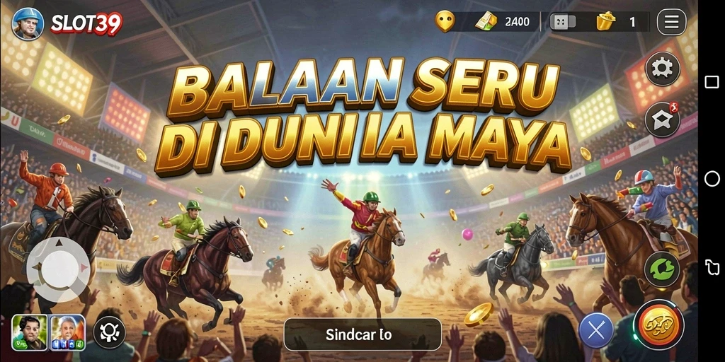 Screenshot menunjukkan momen balapan intens di lintasan SLOT39.