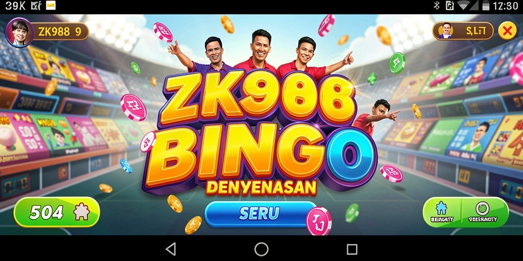 Tampilan dalam aplikasi ZK988 yang menampilkan permainan Bingo yang mendebarkan.